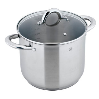 Hascevher 9 qt. Classic 18 by 10 Stainless Steel StockPot Covered in Cookware  Induction, 1 - Food 4 Less