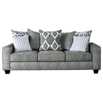 Furniture of America Amberly Contemporary Fabric Sofa in Gray