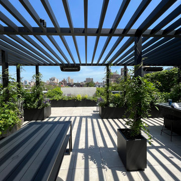 Powder Coated Aluminum Pergola & Planters