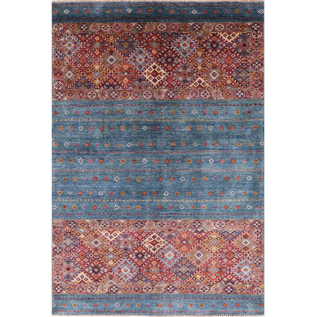 6' 7" X 9' 9" Super Kazak Khorjin Hand Knotted Rug Q10740