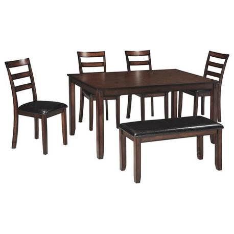 Signature Design by Ashley Coviar 6 Piece Engineered Wood Dining Set in Brown