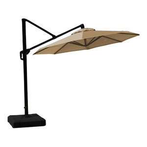 Outdoor Patio Umbrella 10 Aluminum Cantilever Crank And Base Contemporary Outdoor Umbrellas By Onebigoutlet