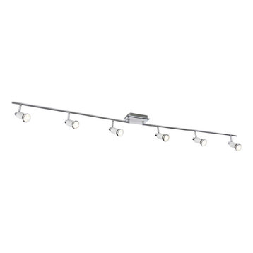 NOMA Foldable & Adjustable 6 Light Chrome And White Track Ceiling Fixture