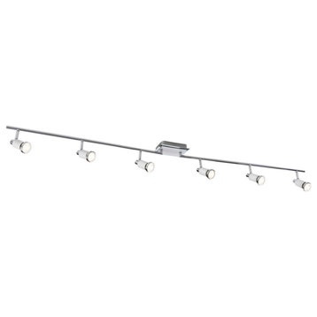 NOMA Foldable & Adjustable 6 Light Chrome And White Track Ceiling Fixture