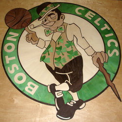 Custom "Boston Celtics" wood floor inlay - Hardwood Flooring