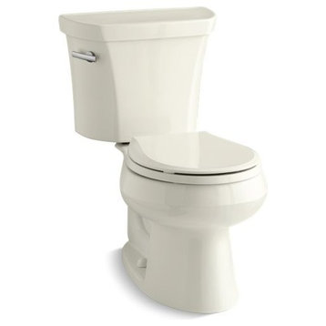 Kohler Wellworth 2-Piece Round-Front 1.28 GPF Toilet w/ Left-Hand Lever, Biscuit