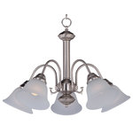 Maxim - Malaga 5-Light Chandelier, Satin Nickel - This Malaga 5-Light Chandelier from Maxim has a finish of Satin Nickel and fits in well with any Basic style decor.