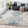 Kavi by Jaipur Living Thea Knotted Abstract White/Navy Area Rug, 10'x14'