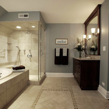 Master Bath Addition Featuring Oversize Shower and His/Hers Vanities