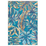 Jaipur Living - Cantania Powerloomed Indoor Floral Blue/Beige Area Rug 9'X12' - The Ibis collection brings bold color and the perfect punch of pattern to both indoor and outdoor spaces. These fun, statement-making designs are printed on polyester for a durable, long-lasting quality. The Cantania rug features an abstract, tropical motif in colors of blue, cream, gray, and brown. The 100% polyester make thrives in low and high traffic areas of the home.