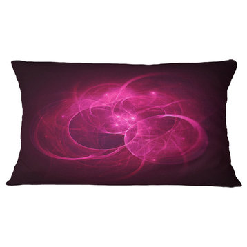 Glowing Magenta Circles Abstract Throw Pillow, 12"x20"