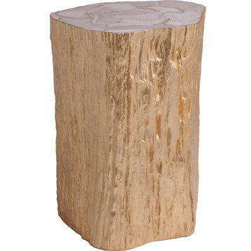 Trunk Segment Accent Table - Gold Leaf