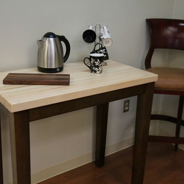 Butcher Block Country Kitchen Island and Walnut Bar Board