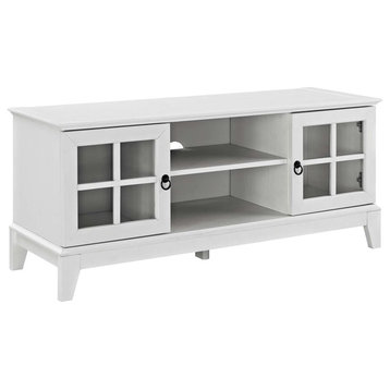 Modern Urban Living Media TV Stand Console Table, Wood, White