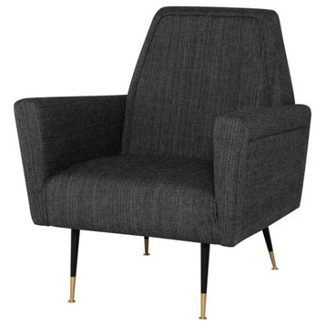 Ramsay Occasional Chair Dark Gray Tweed Seat Matte Black