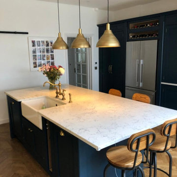 Stunning classic dark blue kitchen with a cafe style feel