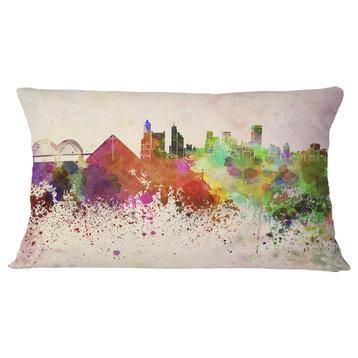 Memphis Skyline Cityscape Throw Pillow, 12"x20"