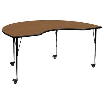 Flash Furniture Mobile 48''W X 72''L Kidney Shaped Activity Table