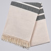 Monochromatic Cotton Throws & Blankets, Large, Border Stripes