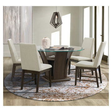 Simms 5-Piece Round Standard Height Dining Set, Table and Four Chairs
