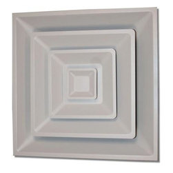 SPEEDI-GRILLE - White Drop Ceiling T-Bar: SPEEDI-GRILLE 24 in. x 24 in. 3 Cone Air Vent Register - Wine And Bar Tools