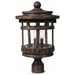 Maxim Lighting - Maxim Lighting 3136CDSE Santa Barbara DC - Three Light Outdoor Pole/Post Mount - Santa Barbara Cast is a transitional style collection from Maxim Lighting International in Sienna finish with Seedy glass.                                                                                                   * Number of Bulbs: 3*Wattage: 60W* BulbType: Candelabra* Bulb Included: No