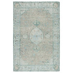 Jaipur Living - Jaipur Living Alessia Hand-Knotted Bordered Aqua/Beige Area Rug, 9'x13' - Exceptionally made and artfully designed, this hand-knotted area rug infuses contemporary homes with vintage allure. An on-trend colorway of vibrant aqua, beige, and dark gray lends a fresh update to the floral and medallion design, while a patina-rich antiqued effect creates a timeless look.