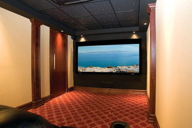Transitional home theater photo in New York