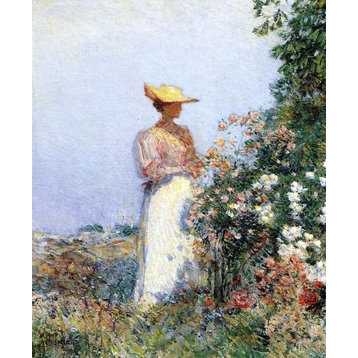 Frederick Childe Hassam Lady in Flower Garden, 20"x25" Wall Decal