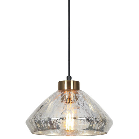 LNC Matte Black Modern Mercury Glass Pendant Lighting, Single Pendant Light