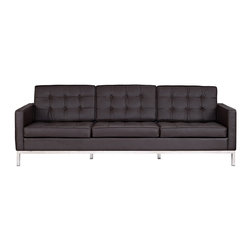 Florence Style Brown Leather Loft Sofa - Sofas