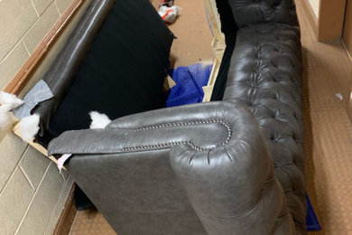Brown Leather Sofa Disassembly and Reassembly