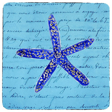 Betsy Drake Blue Starfish Coaster Set of 4