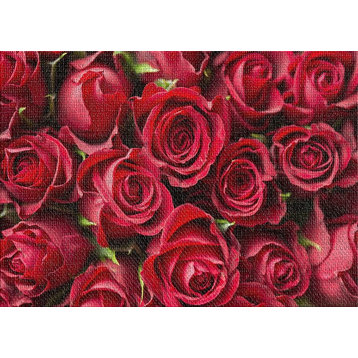 Red Roses Area Rug, 5'0"x7'0"