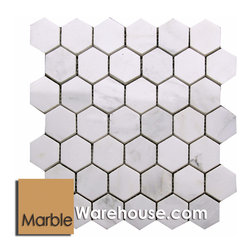 Calacatta Chiara Hexagon Marble Mosaic Calacatta Chiara Hexagon Marble Mosaic C - Tile
