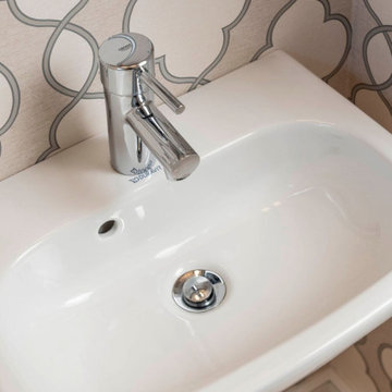 Classic Open Concept Kitchen and Powder Bath