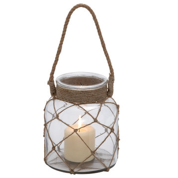Coastal Brown Glass Candle Lantern 28855