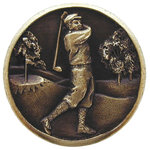 Notting Hill Decorative Hardware - Gentleman Golfer Knob, Antique Brass - Projection: 7/8"