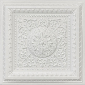 20"x20" Styrofoam Glue Up Ceiling Tiles, R49W Plain White