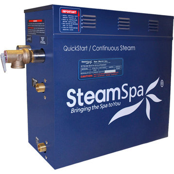 SteamSpa Royal 7.5 KW QuickStart Acu-Steam Bath Generator Package, Nickel