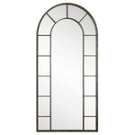 Uttermost - Uttermost 10505 Dillingham - 78.5" Arch Mirror - This Stately, Arched Mirror Features An Aged Black Metal Frame With Light Rust Distressing.  77.25 x 38.13 x 0.88Dillingham 78.5" Arch Mirror Aged Black/Light Rust *UL Approved: YES *Energy Star Qualified: n/a  *ADA Certified: n/a  *Number of Lights:   *Bulb Included:No *Bulb Type:No *Finish Type:Aged Black/Light Rust