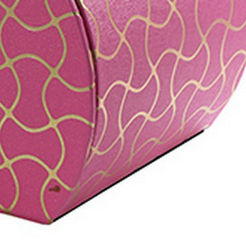 Benzara BM240928 Travel Jewelry Case, 2 Drawer Storage/Wavy Pattern, Pink
