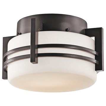 Pacific Edge 1-Light Outdoor Ceiling Mount in Architectural Bronze