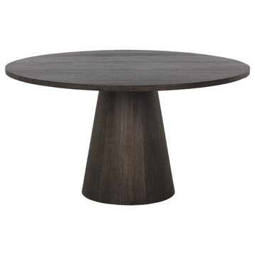 Elina Dining Table, Brown Oak, Round