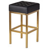 Jezebel Champagne Gold Stool, Black, Counter Height