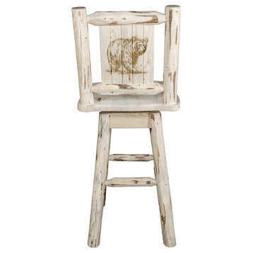 Montana Barstool & Swivel, Clear Lacquer Finish, Lacquered