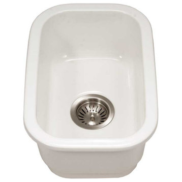 Houzer PTB-1318 Platus 12-3/16" Undermount Single Basin Fireclay - White