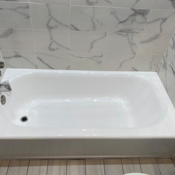 Reglazed porcelain bathtub