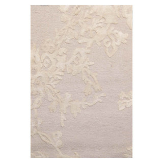 2'x3' Hand Knotted Wool and Silk Oriental Area Rug Taupe, Beige Color ...