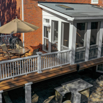 Basement With Exterior Pool & Porch Renovation